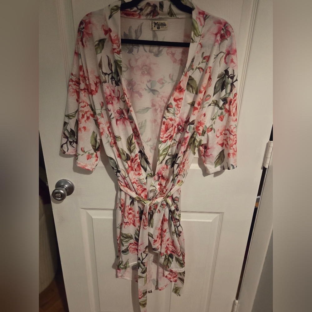 Show Me Your MuMu Floral Robe - Pink and Green